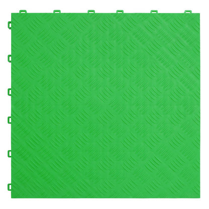 Sealey FT3GR Polypropylene Floor Tile - Green Treadplate 400 x 400mm - Pack of 9 Sealey