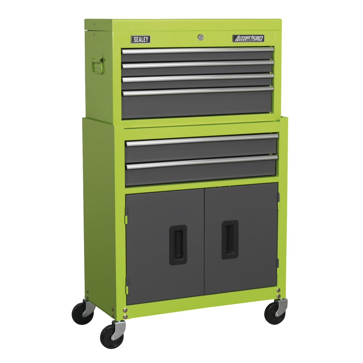 Sealey AP2200BBHV Topchest & Rollcab Combination 6 Drawer with Ball-Bearing Slides - Green/Grey Sealey