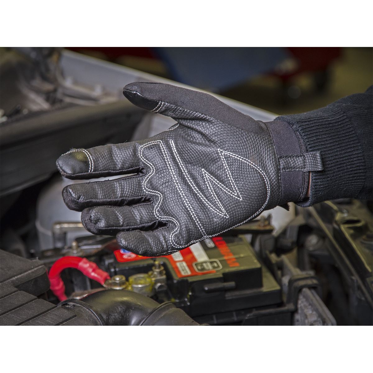 Sealey MG798L Mechanic's Gloves Light Palm Tactouch - Large Sealey