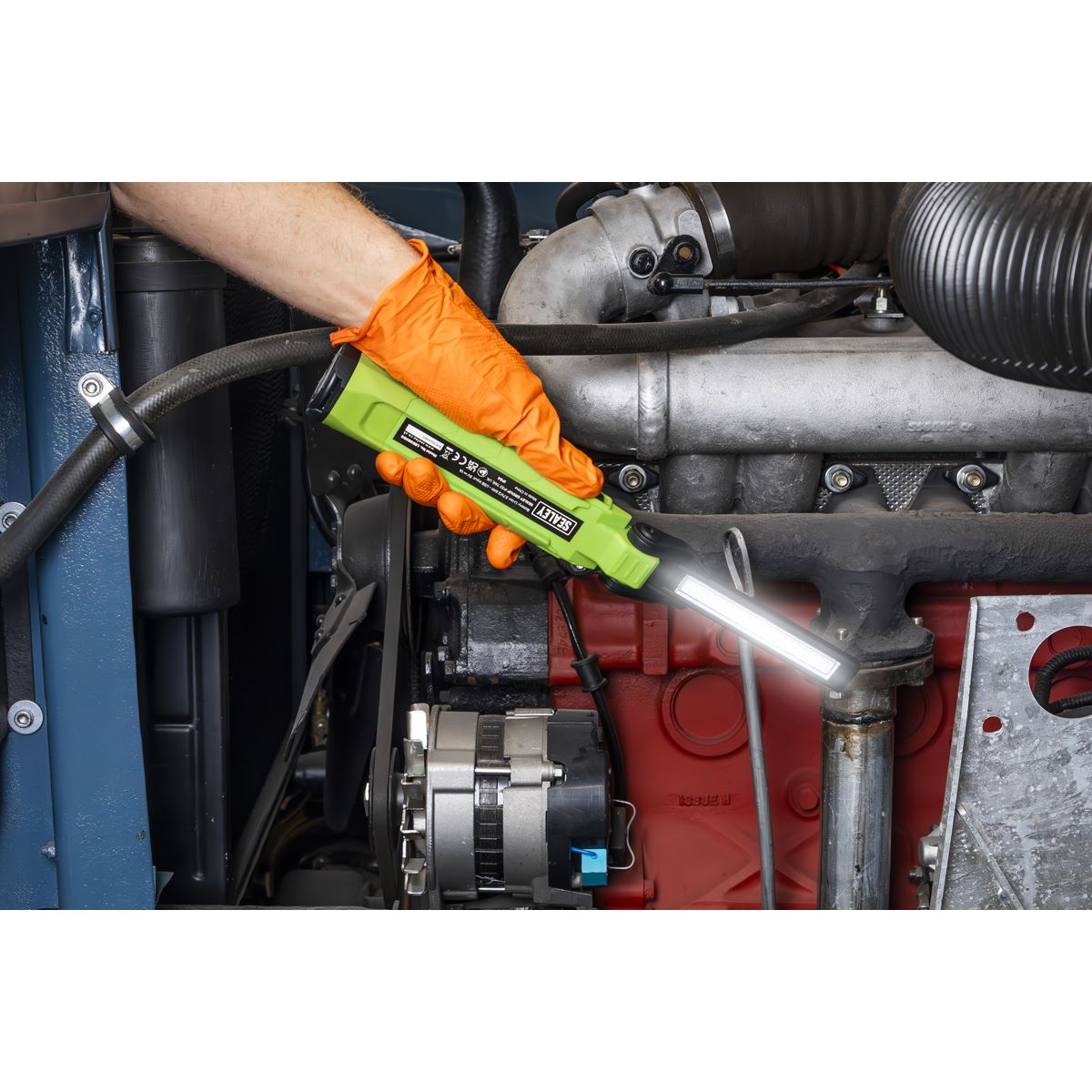 Sealey LED3605G Rechargeable 360° Inspection Light 10W & 2 x 4W SMD LED Green Sealey