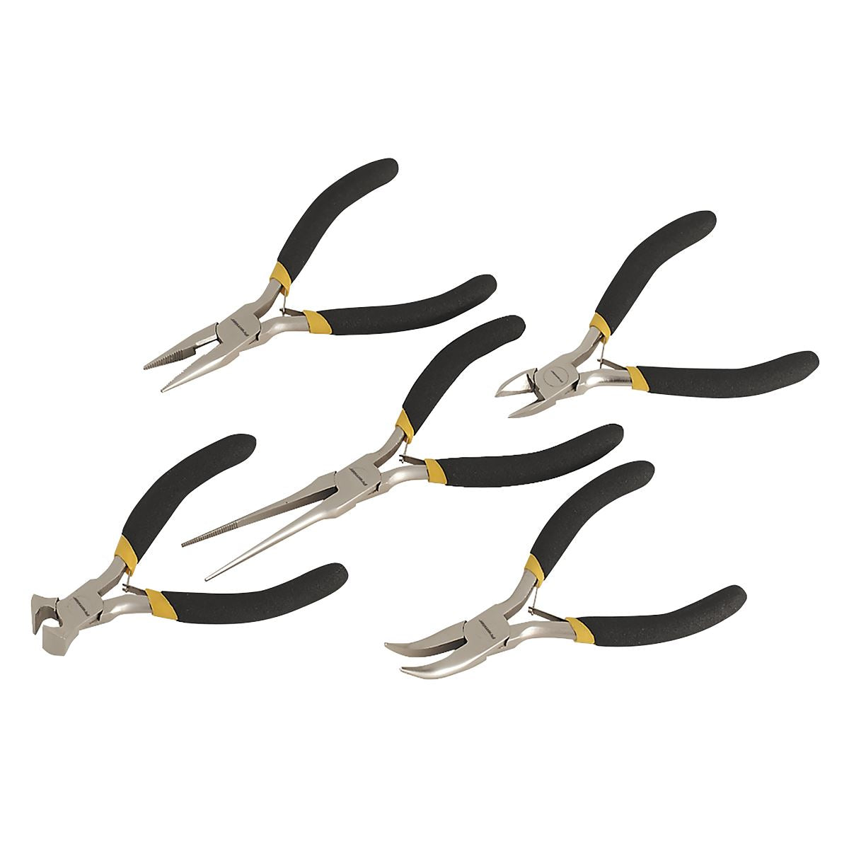 Sealey AK937 Mini Pliers Set 5pc Ni-Fe Finish Sealey