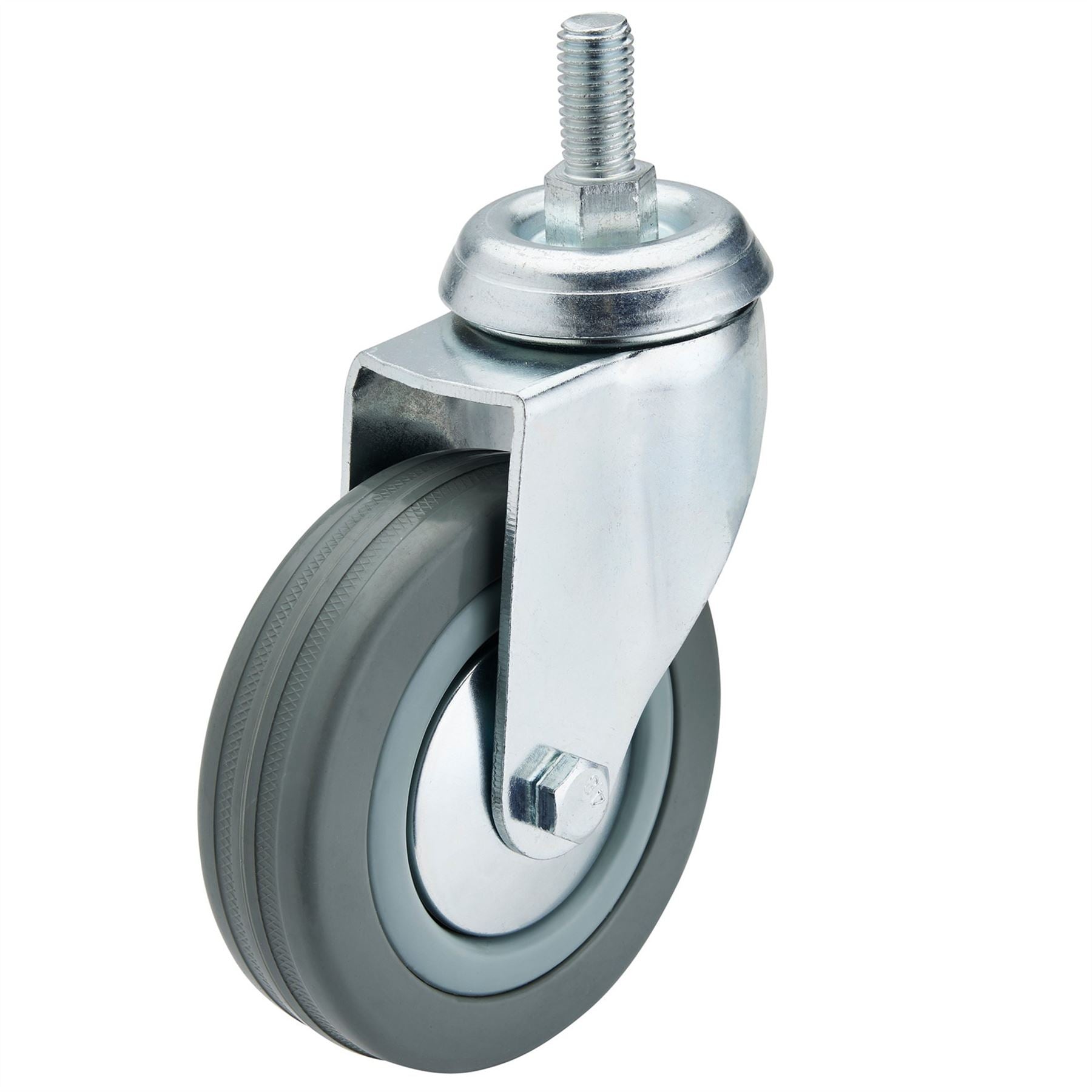 Draper 65480 Swivel Bolt Fixing Rubber Castor 100mm Diameter S.W.L. 80kg Draper