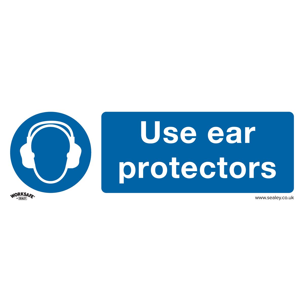 Sealey SS10V1 Mandatory Safety Sign - Use Ear Protectors - Self-Adhesive Vinyl Sealey