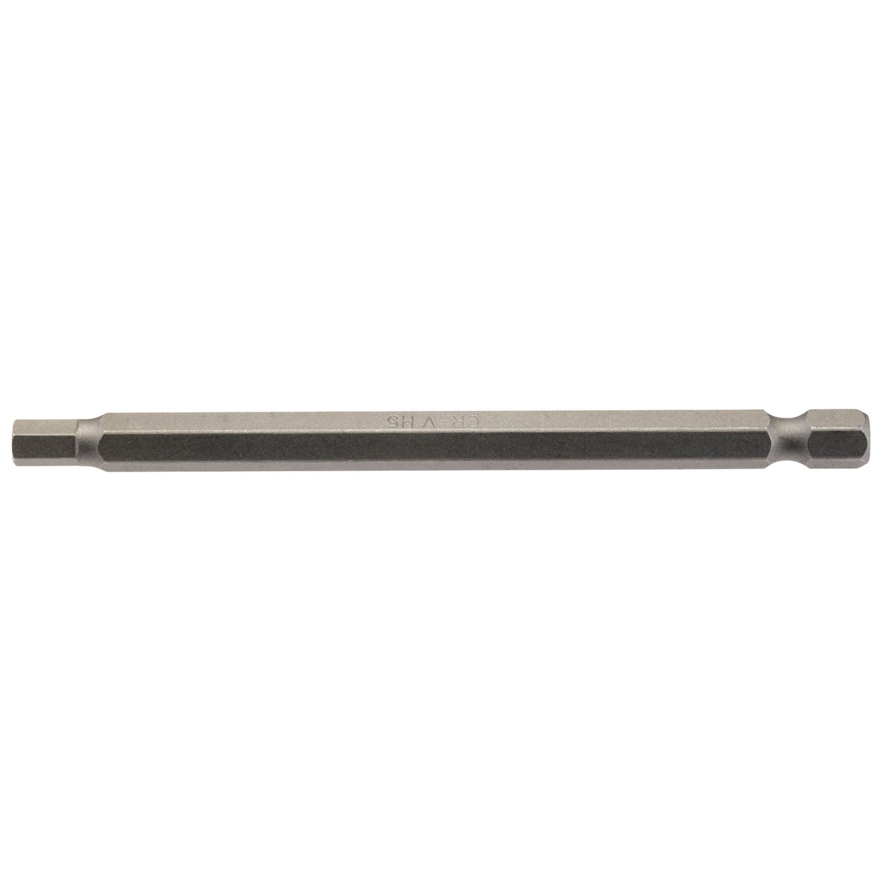 Draper 64374 Hexagonal Insert Bit 5mm 1/4" Hex 100mm Long Pack of 1 Draper