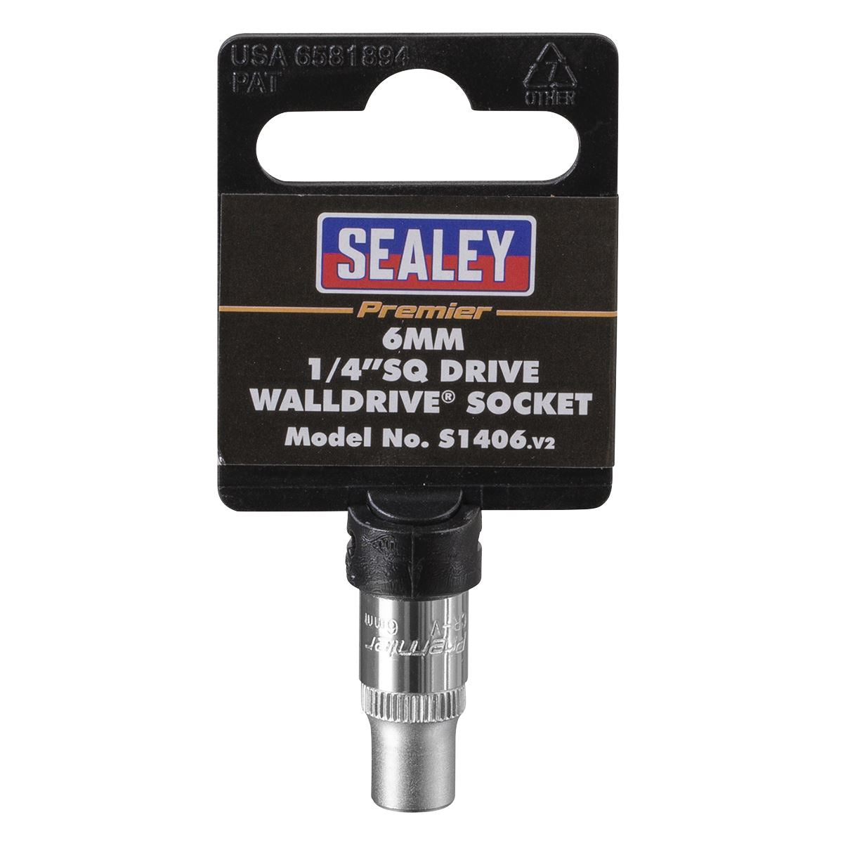 Sealey S1406 WallDrive® Socket 6mm 1/4"Sq Drive Sealey
