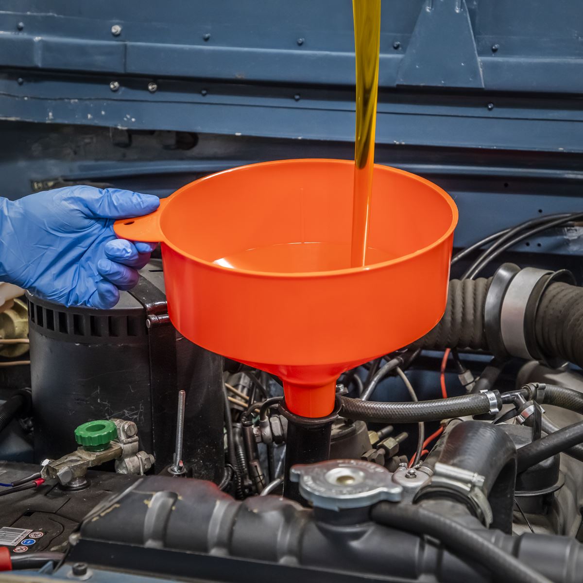 Sealey F3 Funnel Large Ø250mm Fixed Spout with Filter Sealey