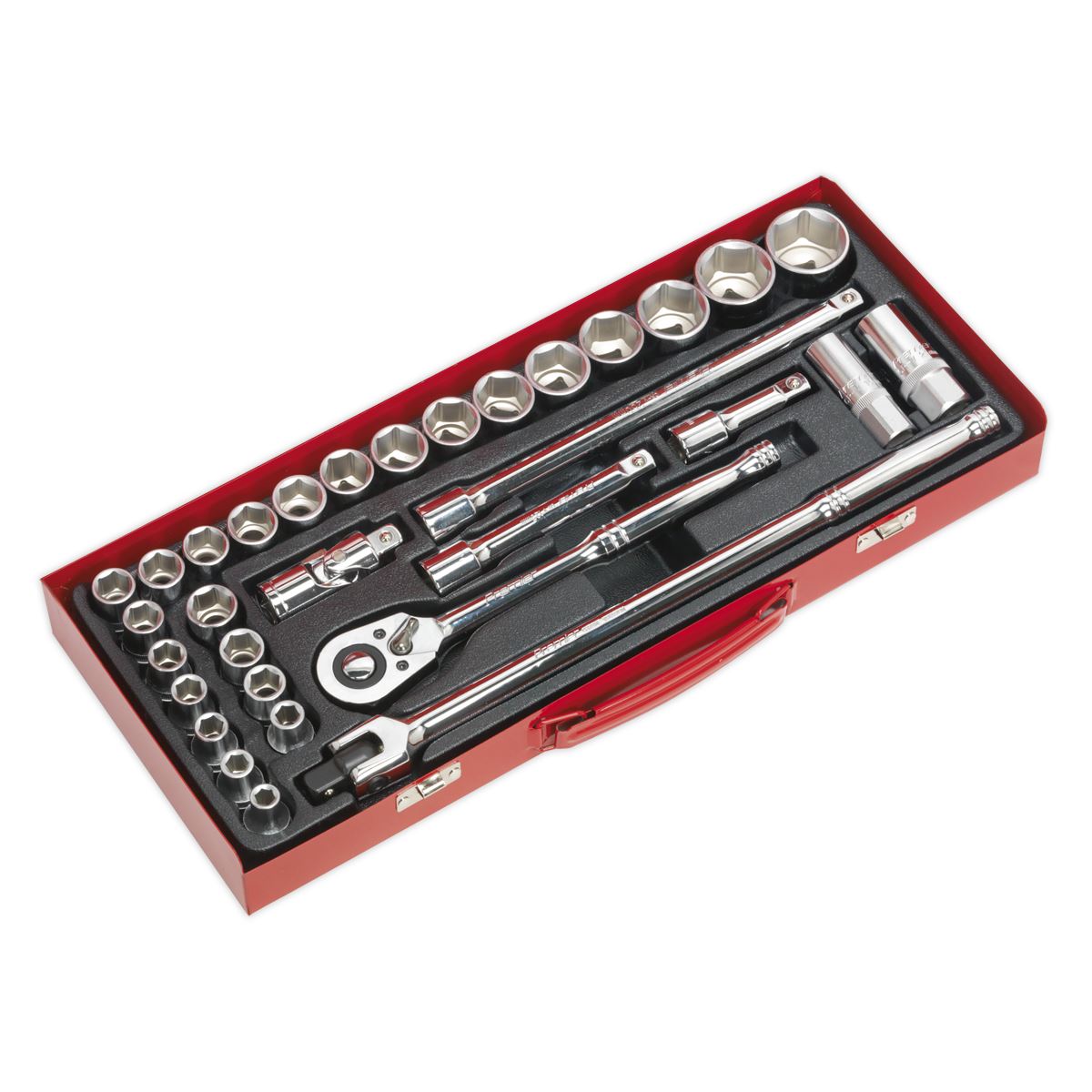 Sealey AK693 Socket Set 32pc 1/2"Sq Drive 6pt WallDrive® - Metric/Imperial Sealey