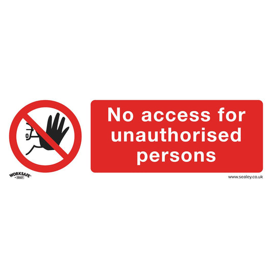Sealey SS17P10 Prohibition Safety Sign - No Access - Rigid Plastic - Pack of 10 Sealey