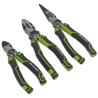 Sealey AK8376HV Pliers Set 3pc High Leverage - Green Sealey