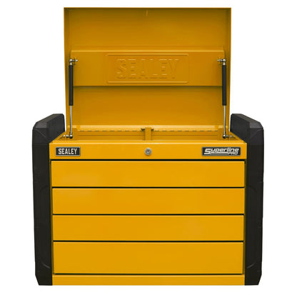 Sealey APPD4O 4-Drawer Push-to-Open Topchest with Ball-Bearing Slides - Orange Sealey