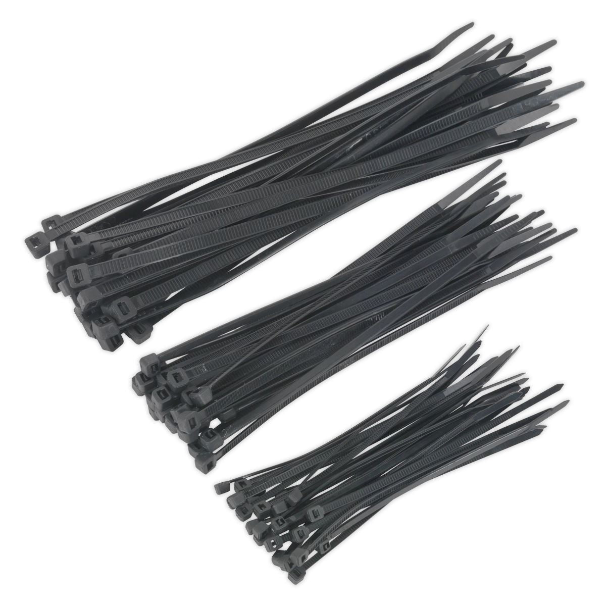 Sealey CT75B Cable Tie Assortment Black Pack of 75 Sealey