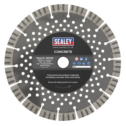 Sealey WDC230 Concrete Cutting Disc Dry Use Ø230mm Sealey