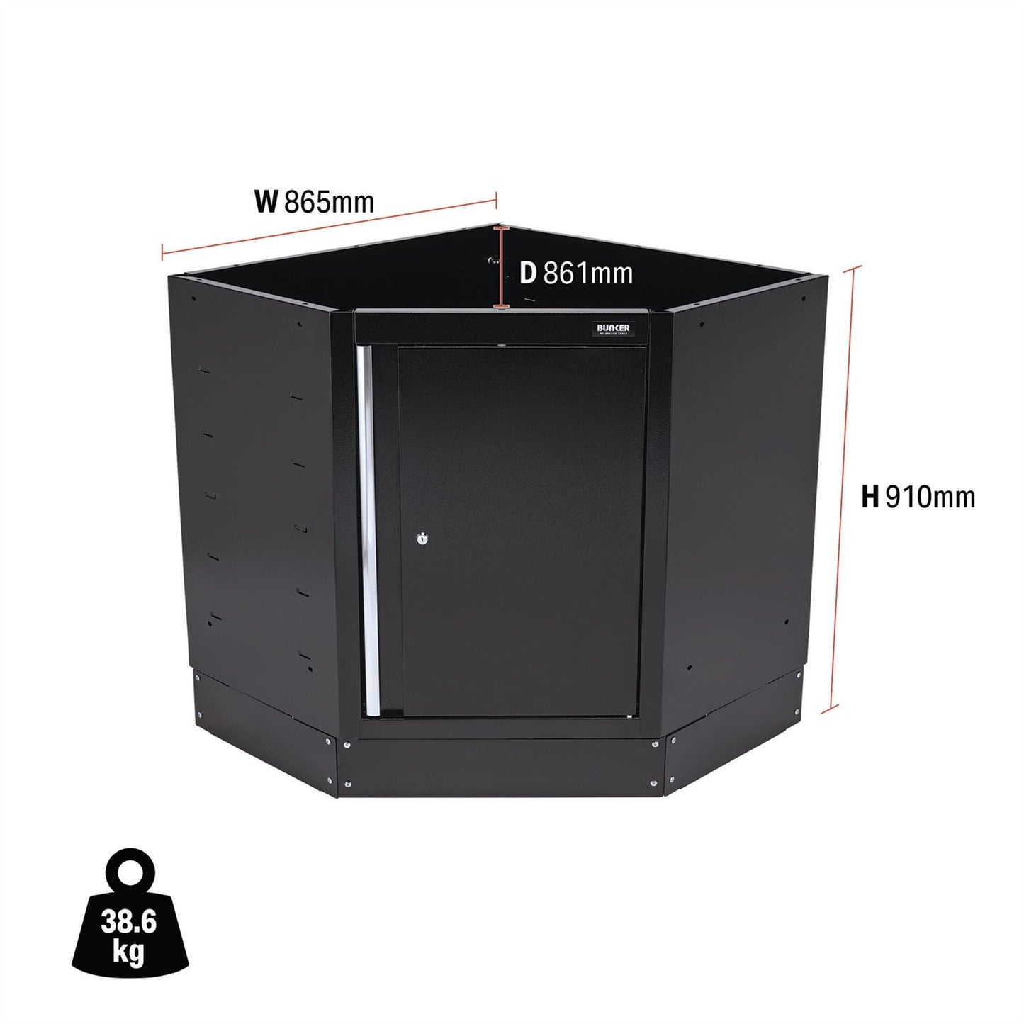 Draper 33199 BUNKER® Modular Corner Floor Cabinet 865mm Draper