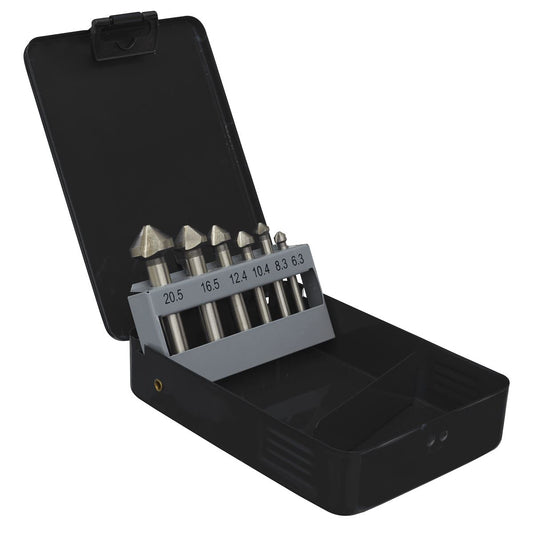 Sealey CSSET6V Countersink Bit Set 6pc - 3 x V Flutes Sealey