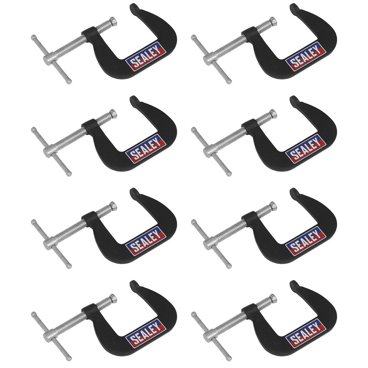 Sealey GCC03 Junior C-Clamp 8pc Set - 38mm x 38mm Sealey