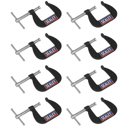 Sealey GCC03 Junior C-Clamp 8pc Set - 38mm x 38mm Sealey
