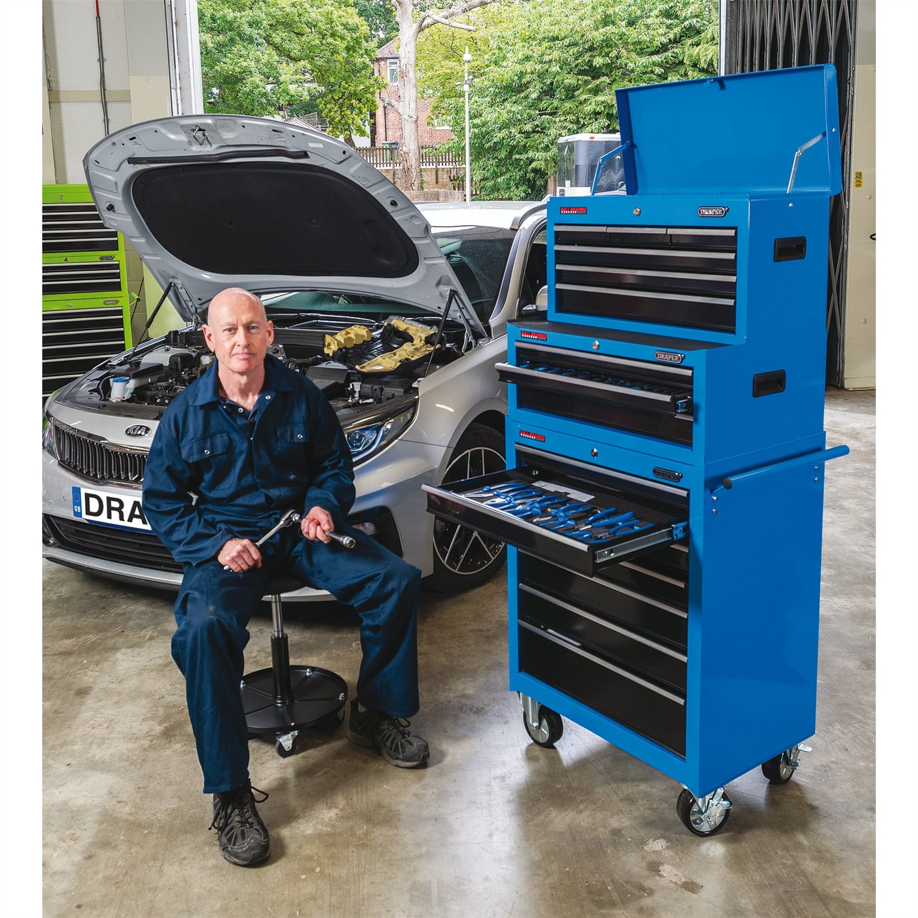 Draper 15040 Roller Tool Cabinet 7 Drawer 26" Blue Draper