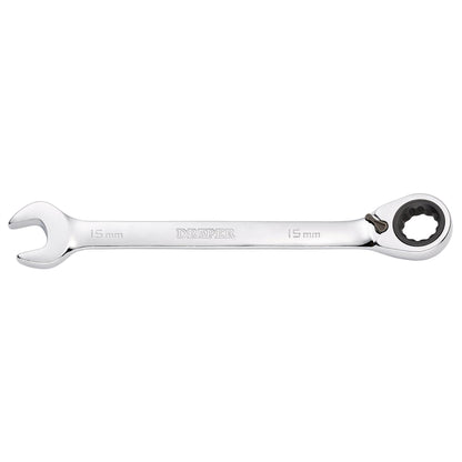 Draper 52003 HI-TORQ® Metric Reversible Ratcheting Combination Spanner 15mm Draper