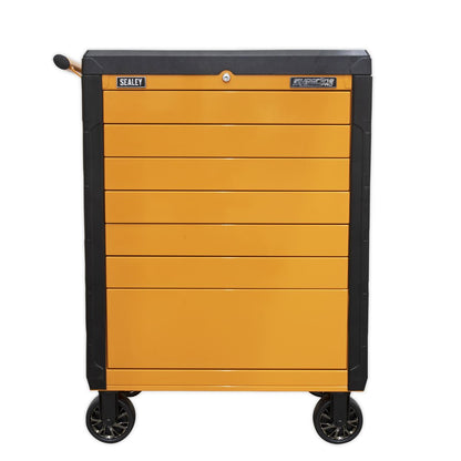 Sealey APPD7O Rollcab 7 Drawer Push-To-Open - Orange Sealey