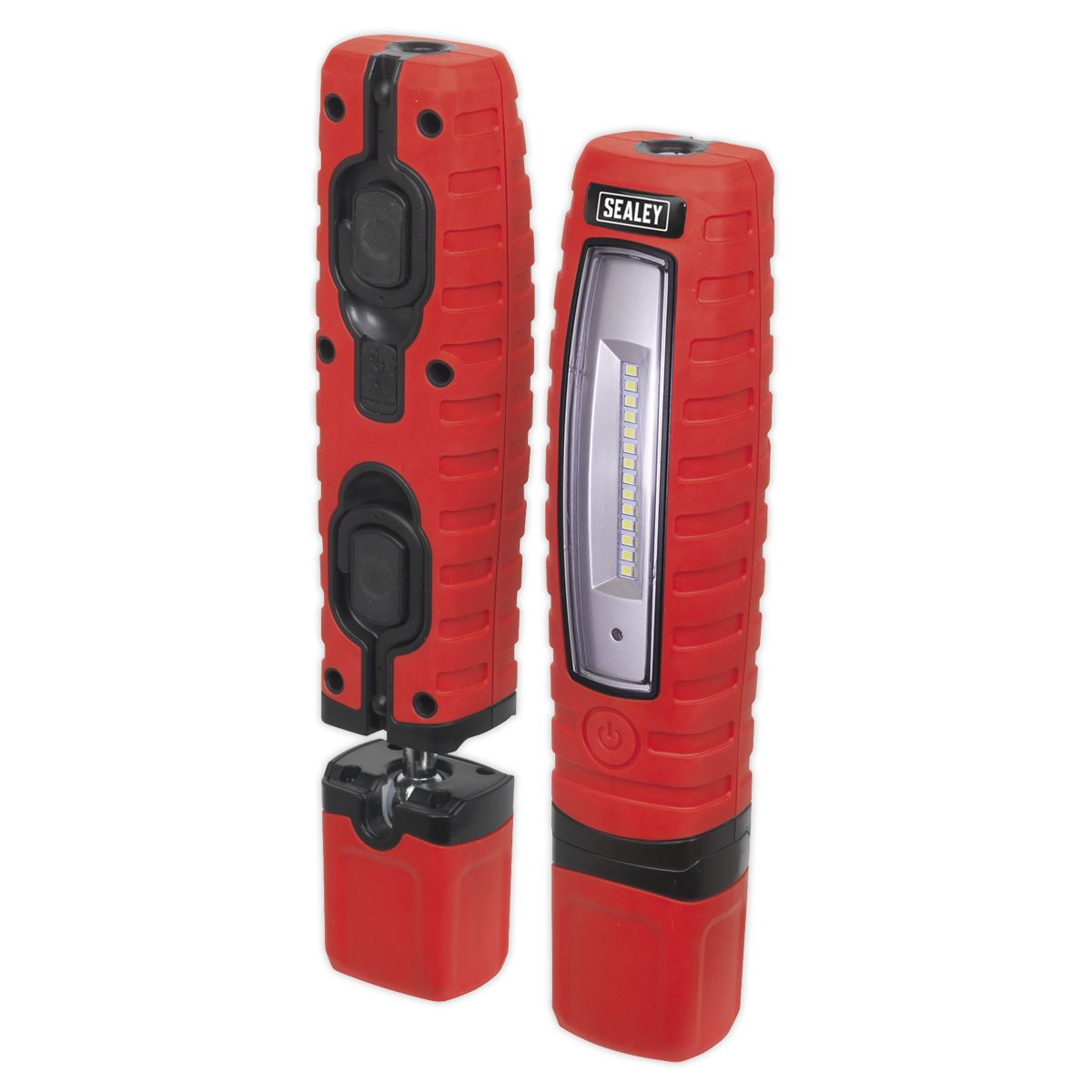 Sealey LED360R Rechargeable 360° Inspection Light 8W & 3W SMD LED Red Lithium-ion Sealey