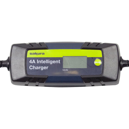 Sakura CE-4000 4.0 Amp Intelligent Battery Charger for 6V and 12V Car Batteries SS5419 Sakura