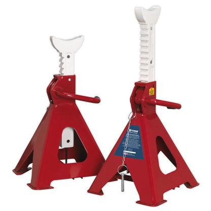 Sealey AAS5000 Auto Rise Ratchet Axle Stands (Pair) 5 Tonne Capacity per Stand Sealey