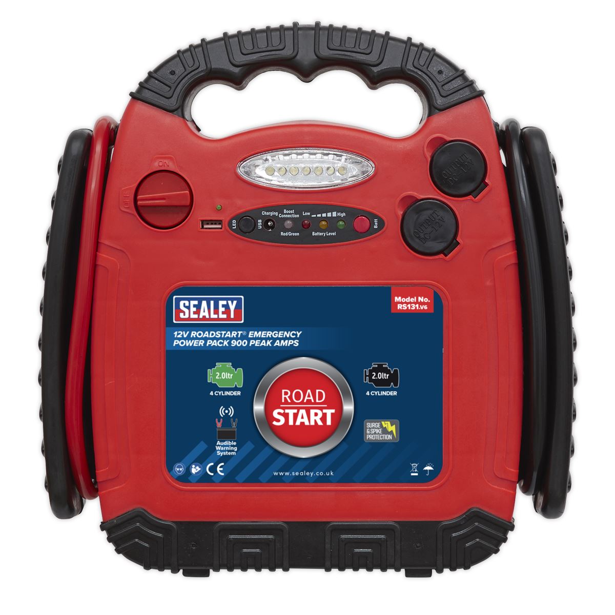 Sealey RS131 RoadStart® Emergency Power Pack 12V 900 Peak Amps Sealey