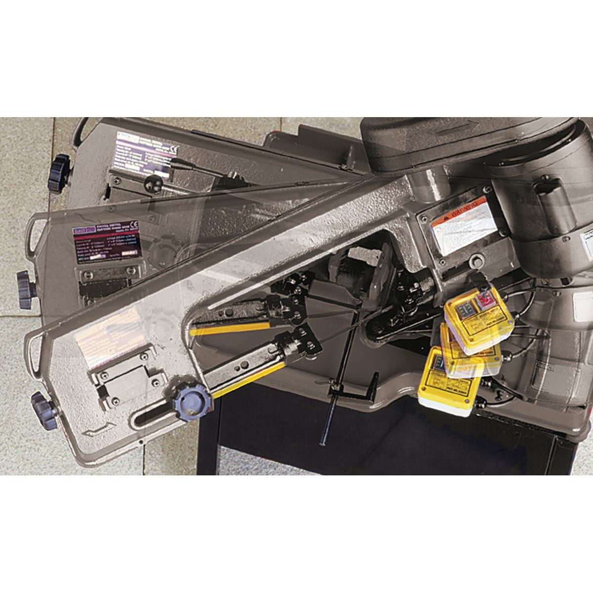 Sealey SM65 Metal Cutting Bandsaw 150mm 230V with Mitre & Quick Lock Vice Sealey