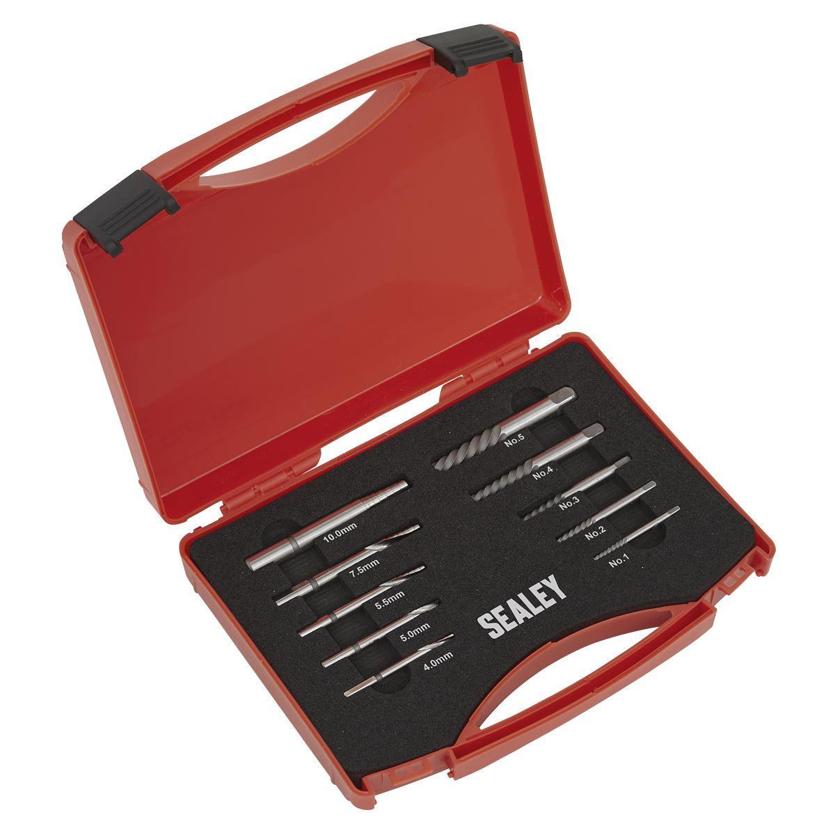 Sealey AK8187 Step Drill Screw/Bolt Extractor Set 10pc Sealey