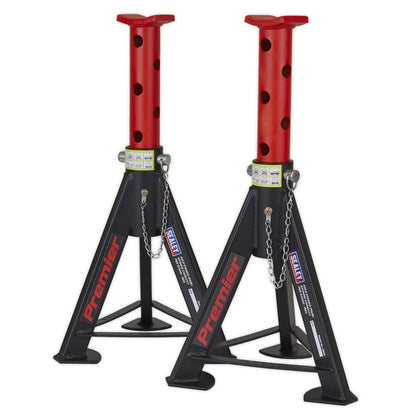 Sealey AS6R Premier Axle Stands (Pair) 6 Tonne Capacity per Stand - Red Sealey
