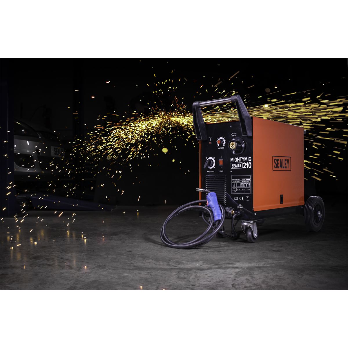 Sealey MIGHTYMIG210 Professional Gas/Gasless MIG Welder 210A with Euro Torch Sealey