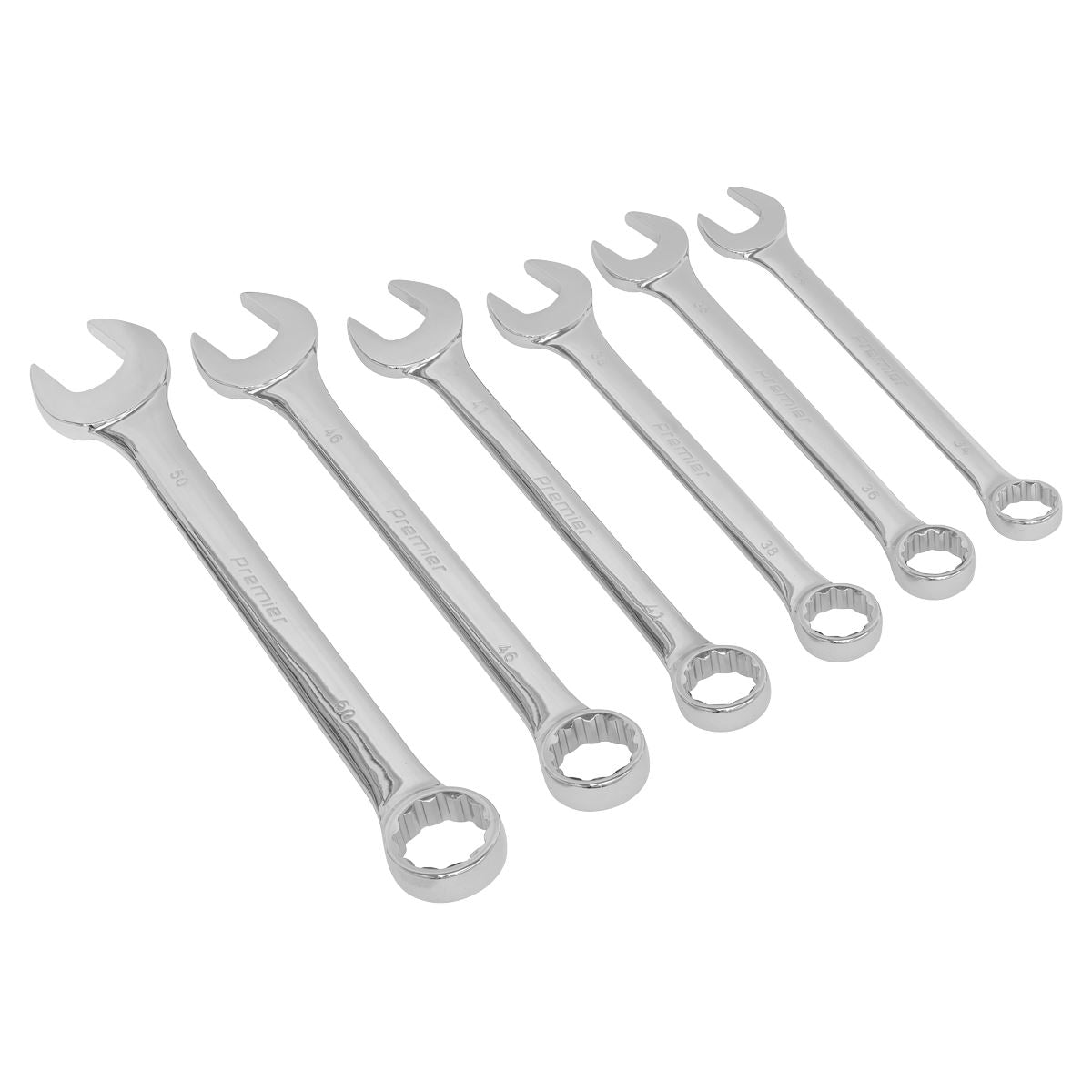 Sealey AK6324 Combination Spanner Set 6pc Super Jumbo Metric Sealey