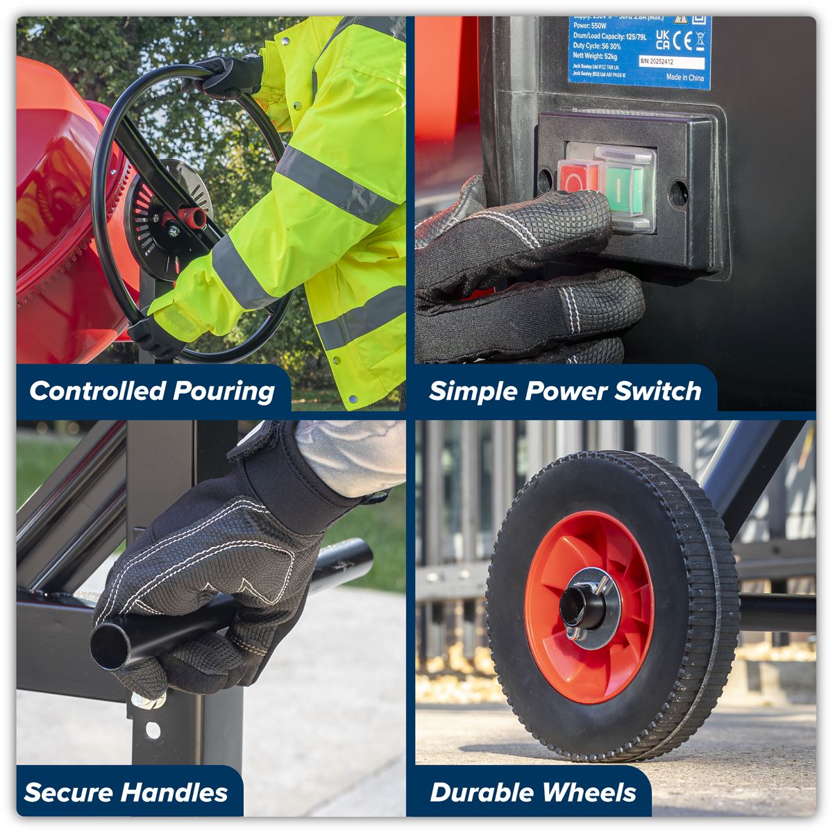 Sealey CMX125 550W Cement Mixer 125L Sealey