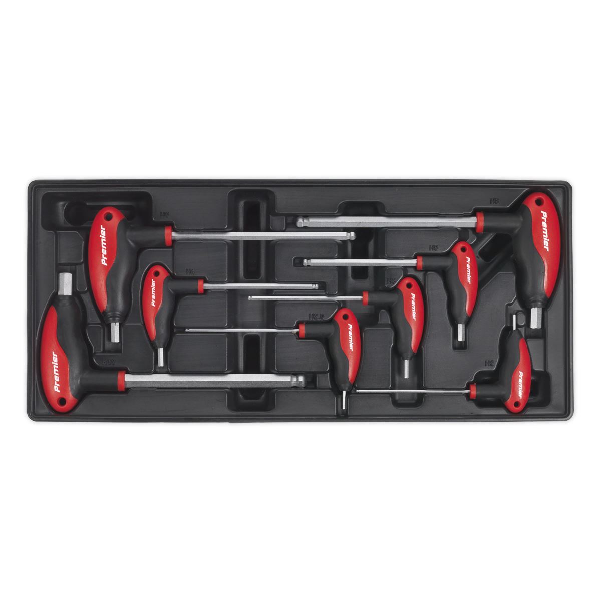 Sealey TBT06 Tool Tray with T-Handle Ball-End Hex Key Set 8pc Sealey