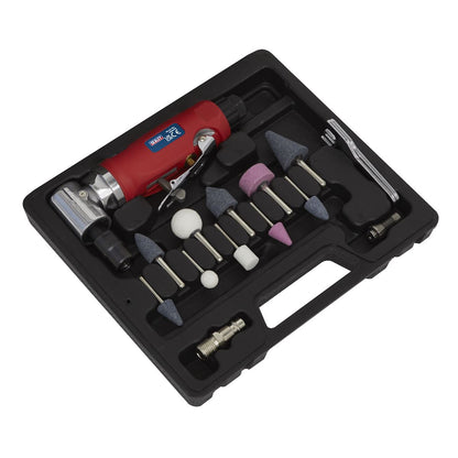 Sealey GSA675 Air Die Grinder 90° Angle Kit 15pc Sealey
