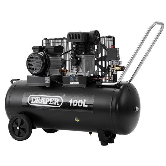 Draper 31254 100L Belt-Driven Air Compressor 2.2kW/3hp Draper