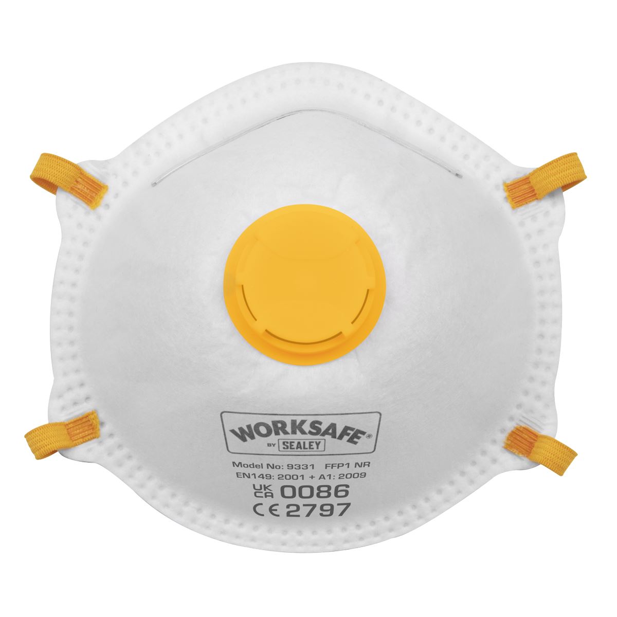 Sealey 9331/10 Cup Mask Valved FFP1 - Pack of 10 Sealey