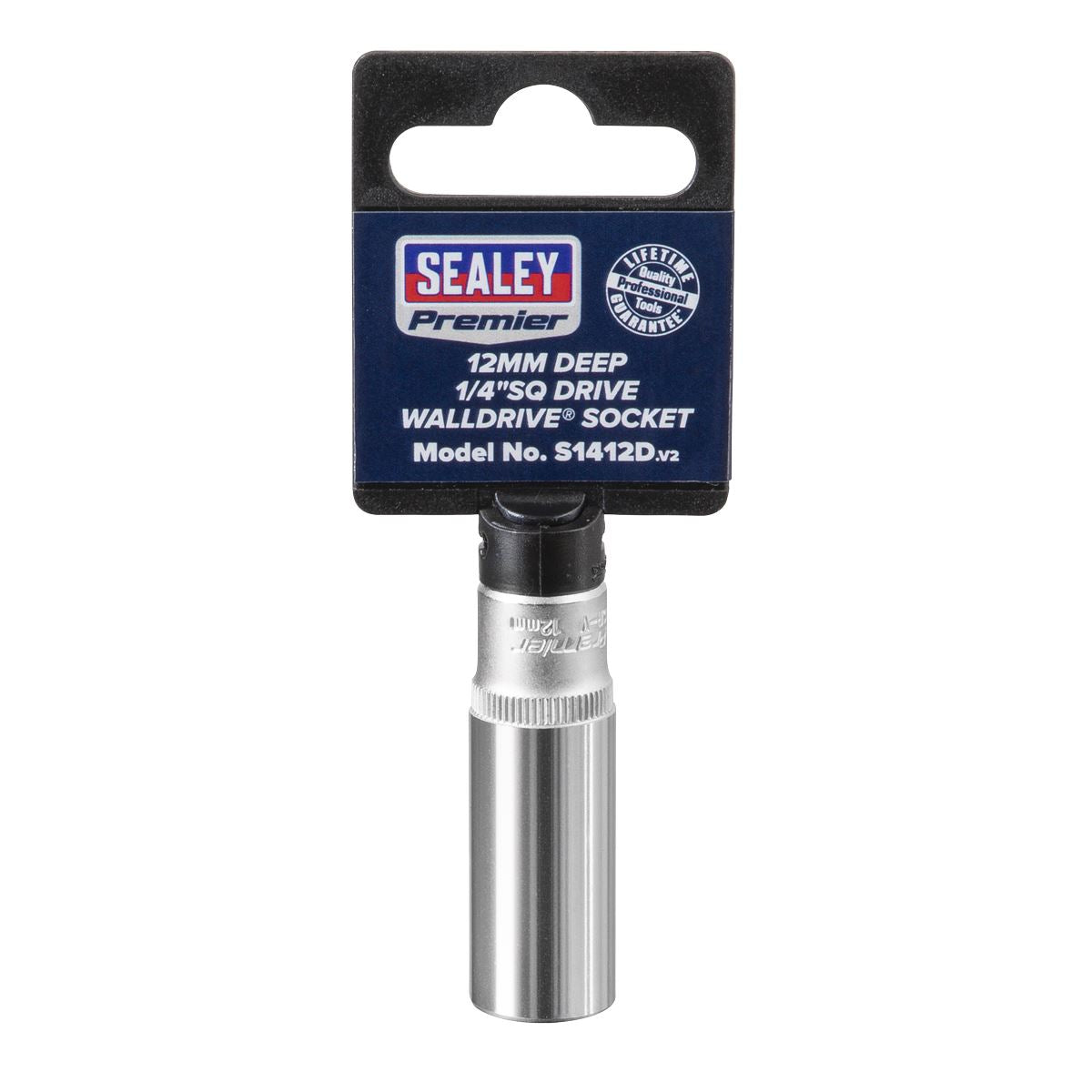 Sealey S1412D WallDrive® Socket 12mm Deep 1/4"Sq Drive Sealey