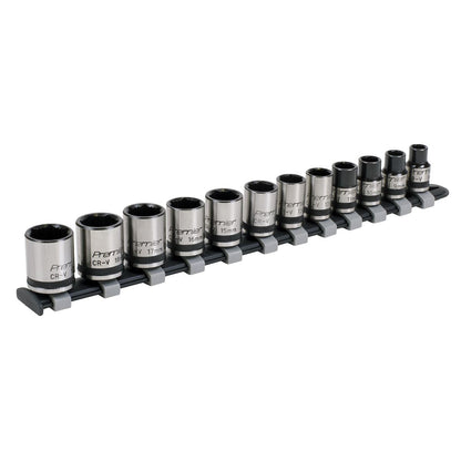 Sealey AK2741B Socket Set 12pc 3/8"Sq Drive Lock-On™ 6pt Metric - Premier Black Sealey
