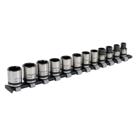 Sealey AK2741B Socket Set 12pc 3/8"Sq Drive Lock-On™ 6pt Metric - Premier Black Sealey