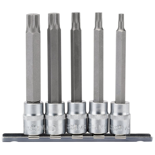 Draper 16349 Spline Socket Bit Set 3/8" Sq. Dr. 5 Piece Draper
