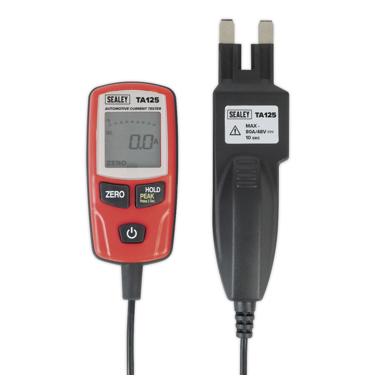 Sealey TA125 Automotive Current Tester 80A - Mini Standard & Maxi Blade Fuses Sealey