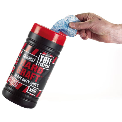 Draper 84712 Hard Graft Tuff Texture Heavy Duty Wipes Tub of 90 Draper