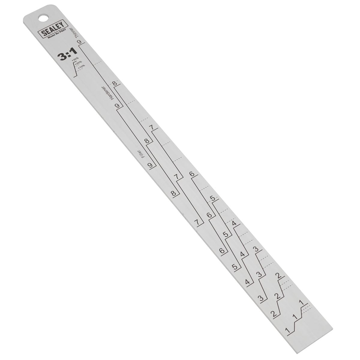 Sealey PA07 Aluminium Paint Measuring Stick 1:1/3:1 Sealey