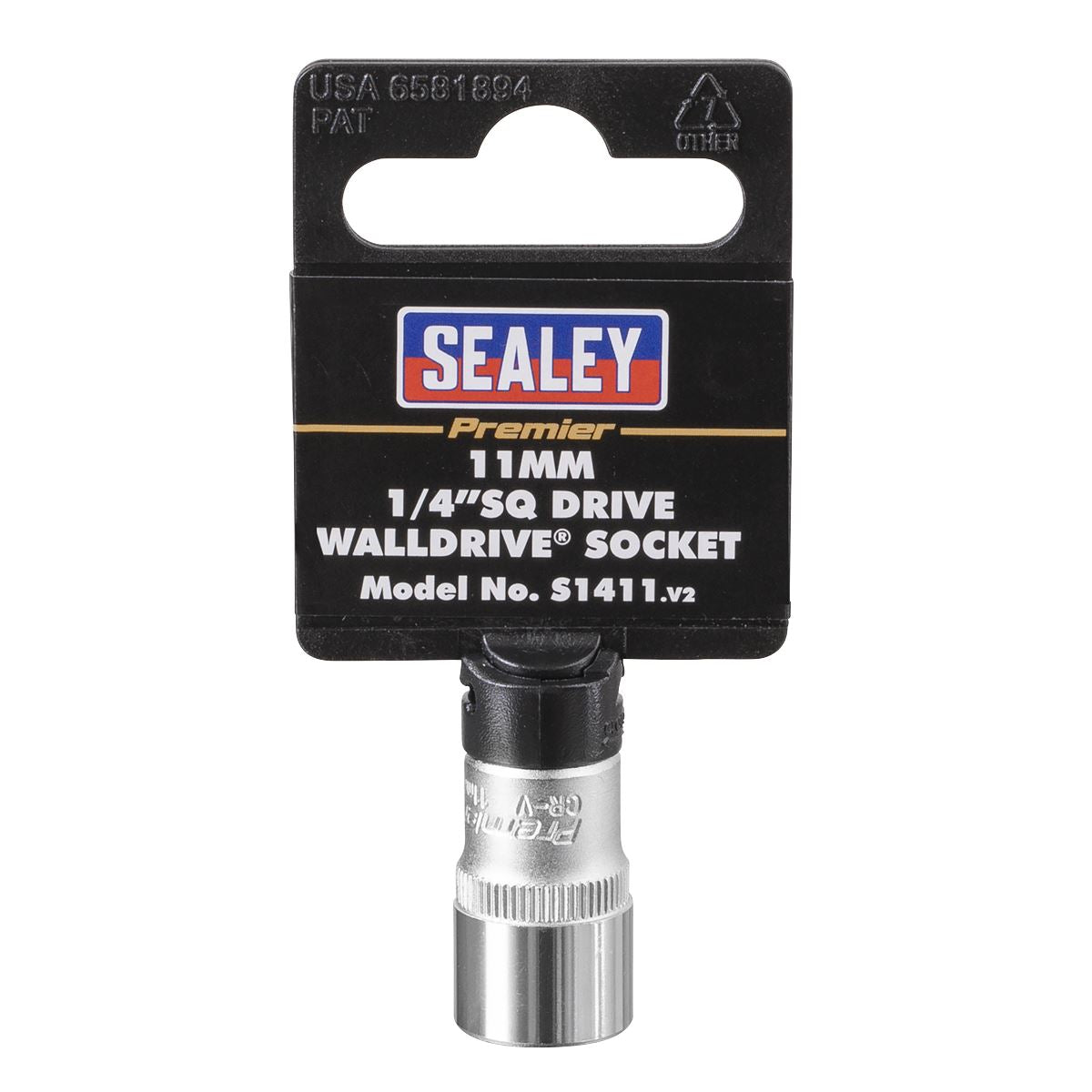 Sealey S1411 WallDrive® Socket 11mm 1/4"Sq Drive Sealey