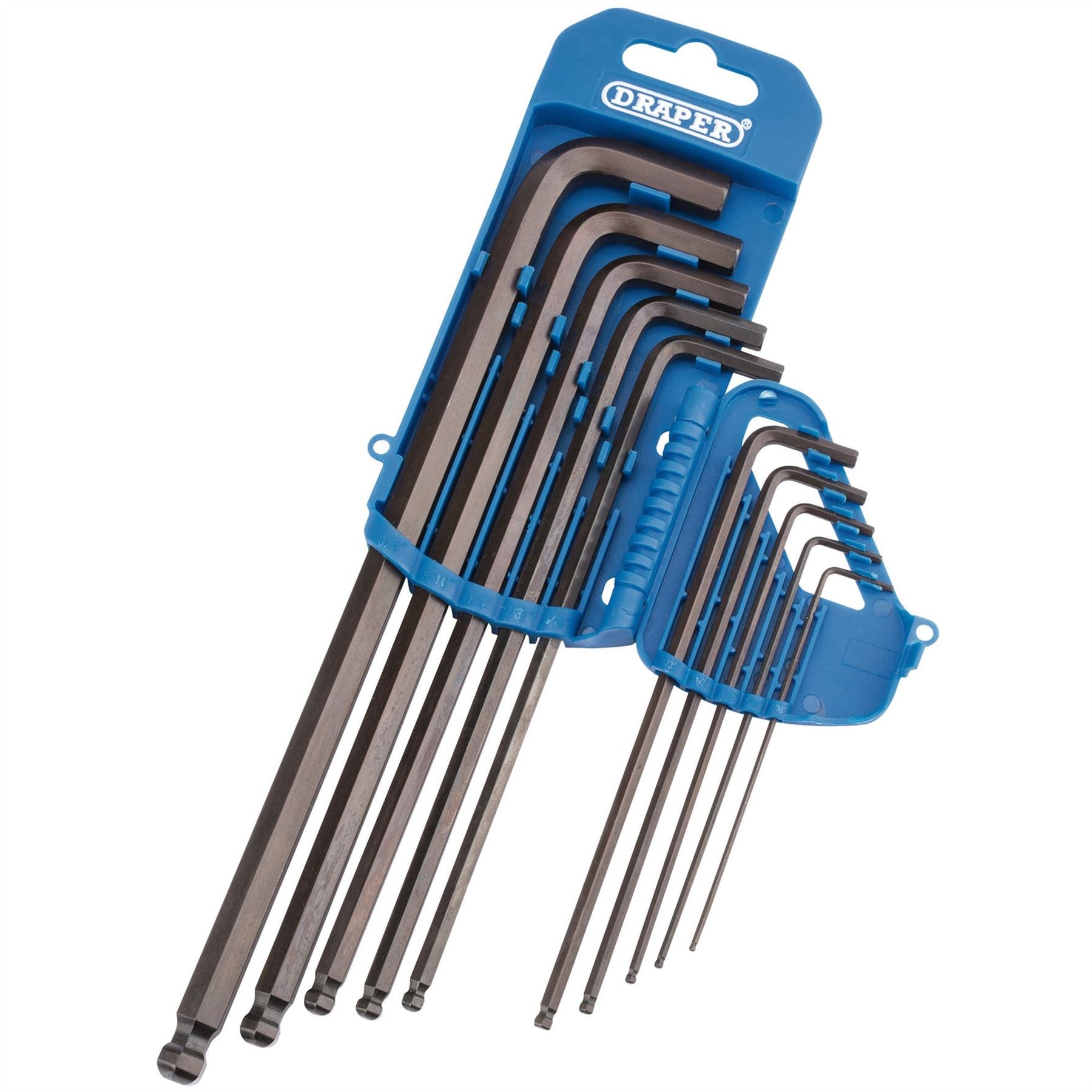 Draper 33723 Extra Long Imperial Hex. and Ball End Hex. Key Set 10 Piece Draper