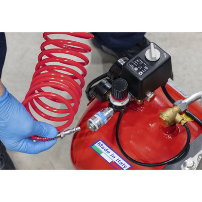 Sealey SA305 PE Coiled Air Hose 5m x Ø5mm with Couplings Sealey