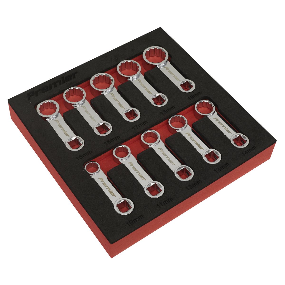Sealey AK59895 Torque Adaptor Spanner Set 10pc 3/8"Sq Drive - Metric Sealey