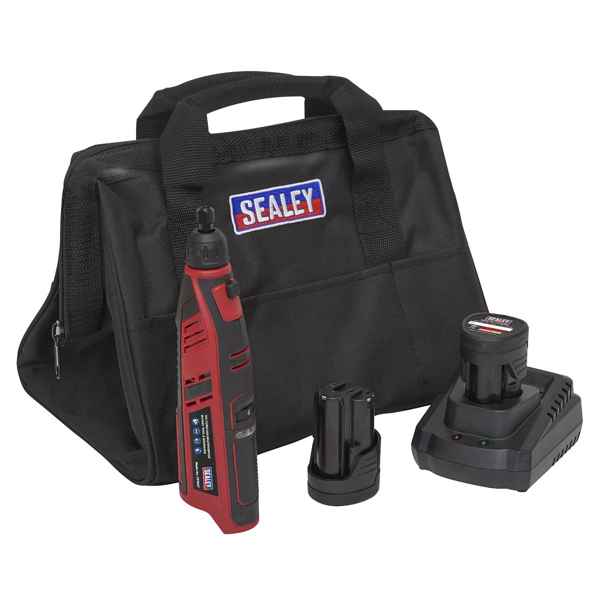 Sealey CP1207KIT Cordless Rotary Tool & Engraver Kit 49pc 12V SV12 Series - 2 Batteries Sealey