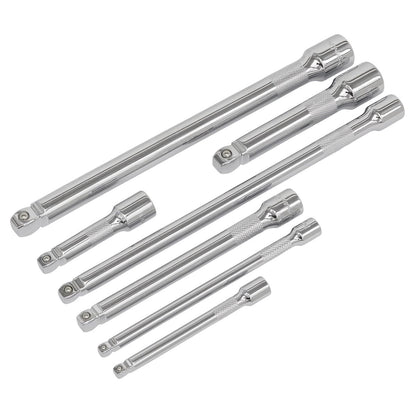 Sealey AK770 Wobble/Rigid Extension Bar Set 7pc 1/4" 3/8" & 1/2"Sq Drive Sealey